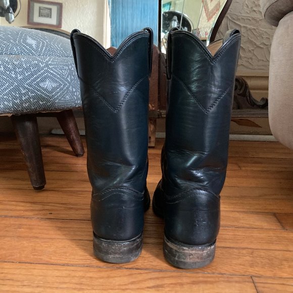 Justin Boots size 6B black leather - Picture 4 of 8
